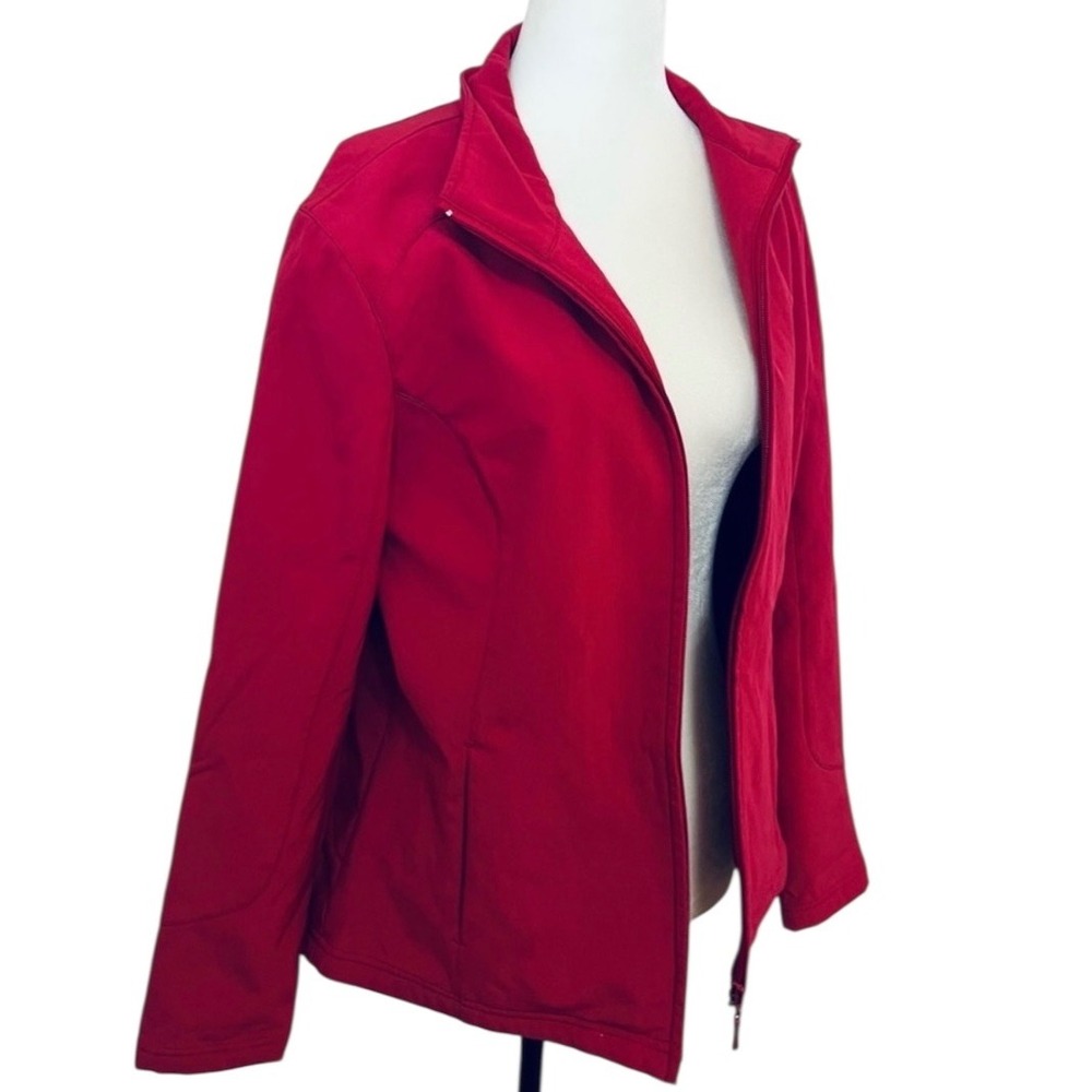 MPG Sport Women's Large Cranberry Full Zip Jacket Athletic Activewear Waterproof - Picture 5 of 8